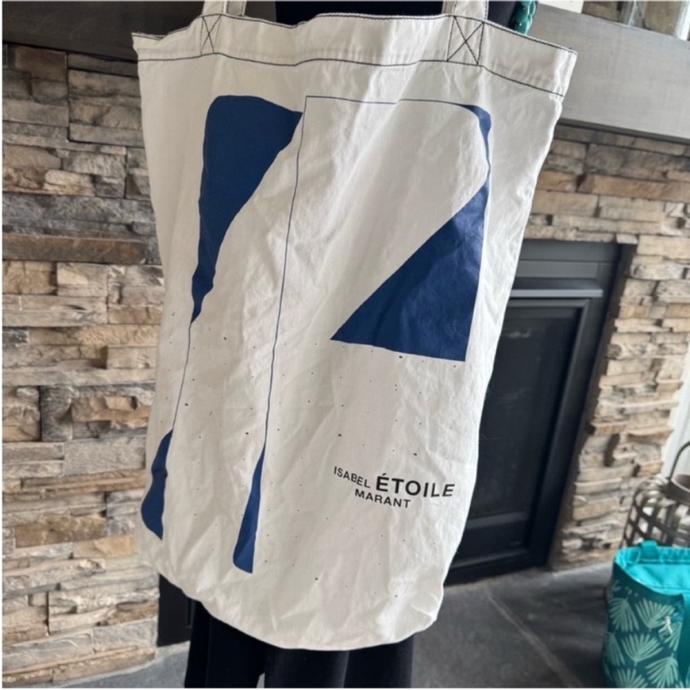 Isabel Marant Blue and White Graphic Tote - Picture 12 of 15